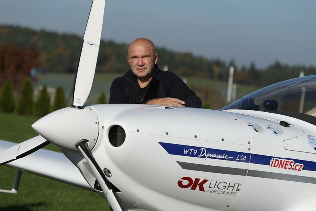 Jiri Prusa with the Dynamic WT-9 expedition aircraft, tail number OK-LEX Jiri Prusa with the Dynamic WT-9 expedition aircraft, tail number OK-LEX