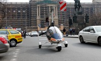 GyroMotion – a gyroplane that can fly as well as drive on regular roads. Pictured on Wenceslas Square in Prague here. Credit: AGN systems ltd. GyroMotion – a gyroplane that can fly as well as drive on regular roads. Pictured on Wenceslas Square in Prague here. Credit: AGN systems ltd.