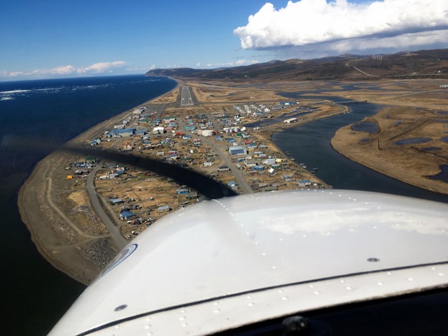 Approach to Unalakleet airport. 