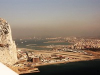 Gibraltar airport behind the famous Rock. Here you can see why the turbulence could be dangerous. 