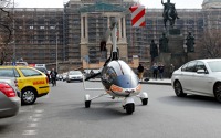 GyroMotion – a gyroplane that can fly as well as drive on regular roads. Pictured on Wenceslas Square in Prague here. Credit: AGN systems ltd. dsc_3833_3.jpg